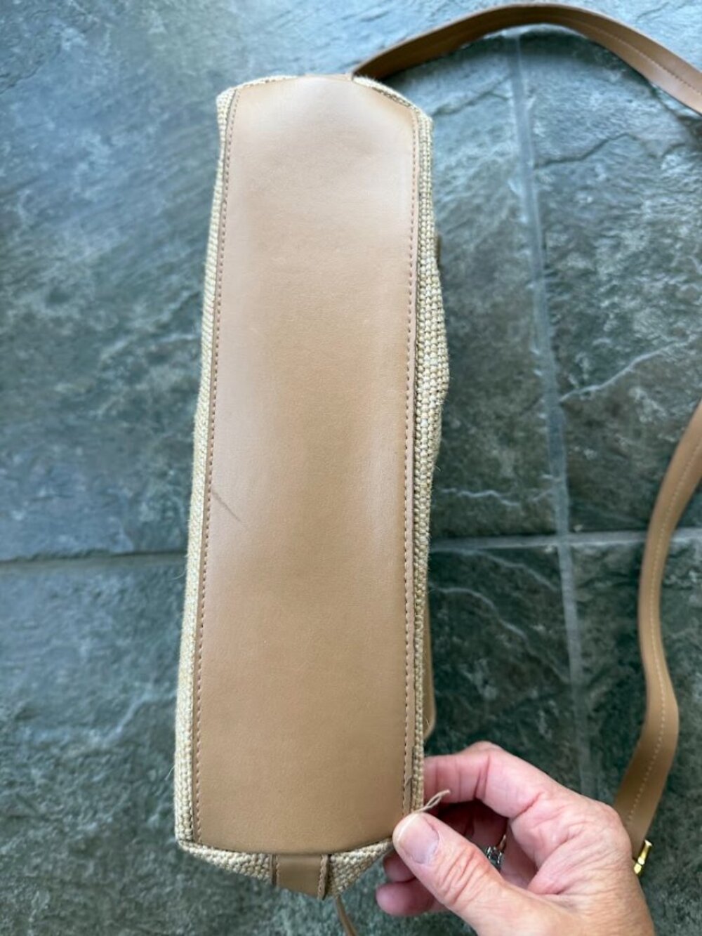 Vintage Etienne Aigner Woven Jute & Leather Shoulder Bag - Picture 5 of 8